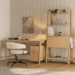 Krossa 31.5_ Shelving Unit with Storage - White Oak
