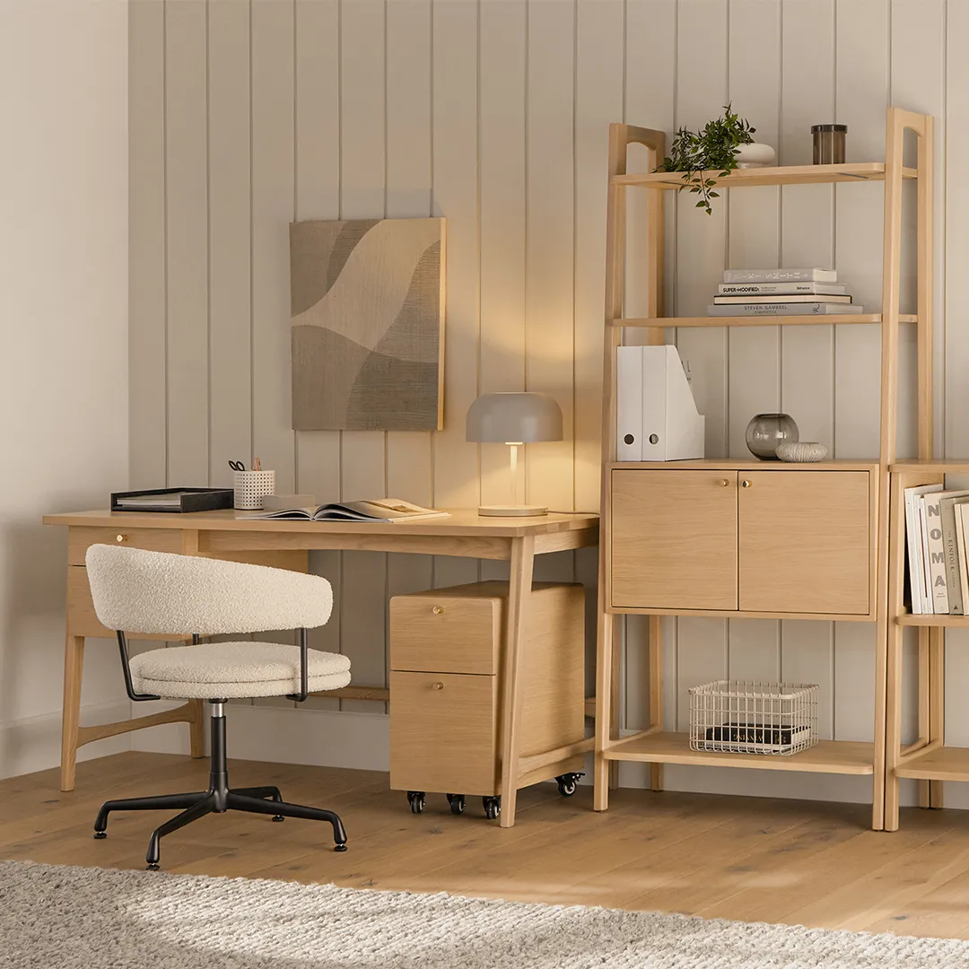 Krossa 31.5_ Shelving Unit with Storage - White Oak - Image 13