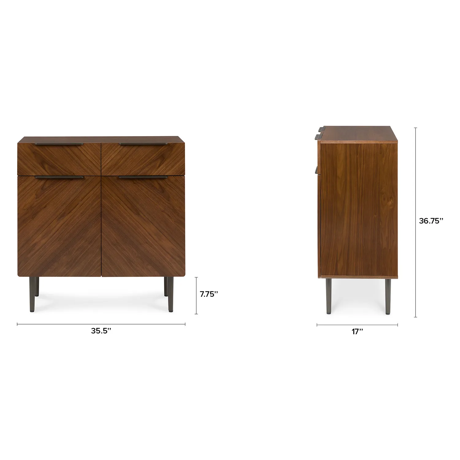 Mysen 35.5_ Glass Cabinet - Walnut - Image 15