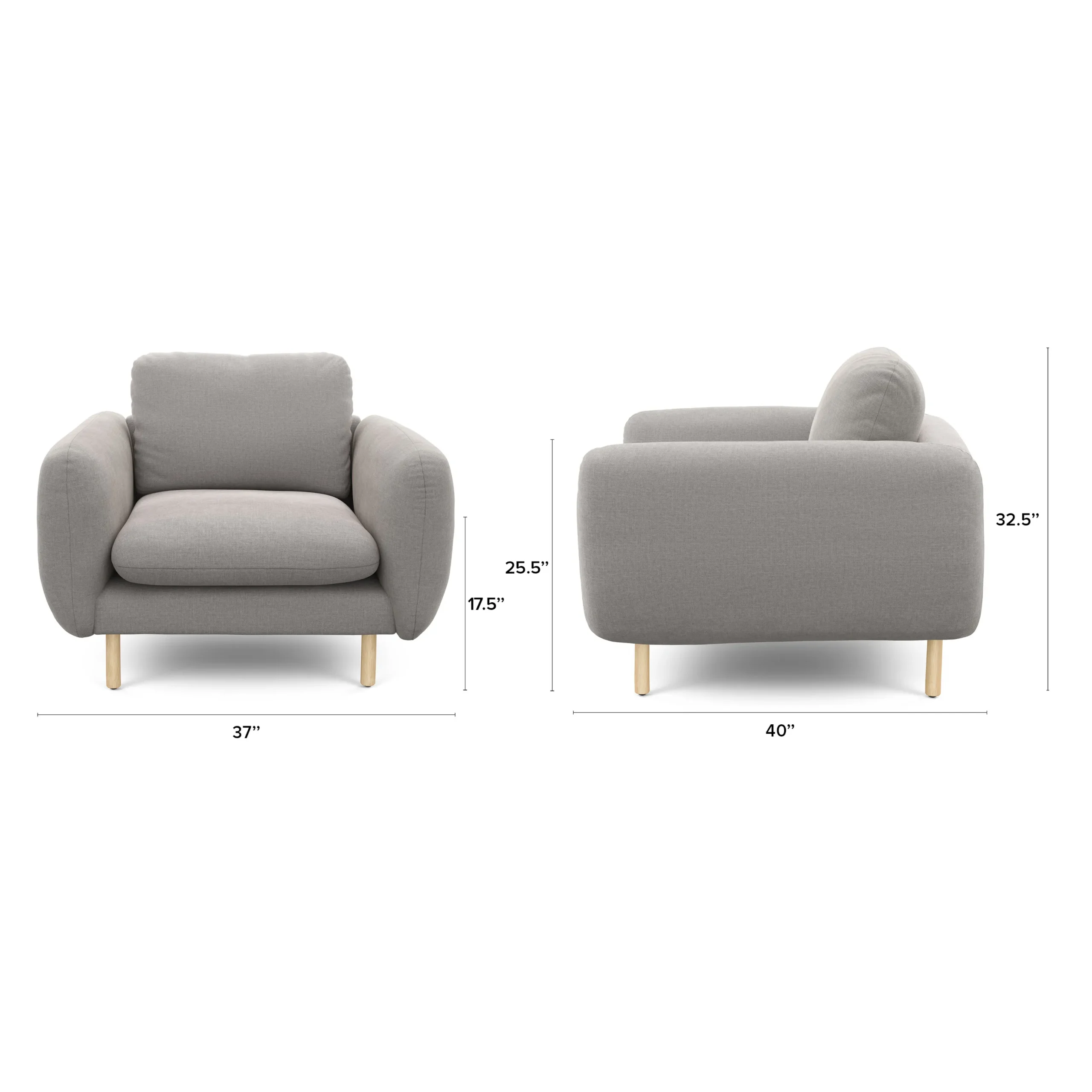 Sanders 37_ Lounge Chair - Hestia Gray - Image 2