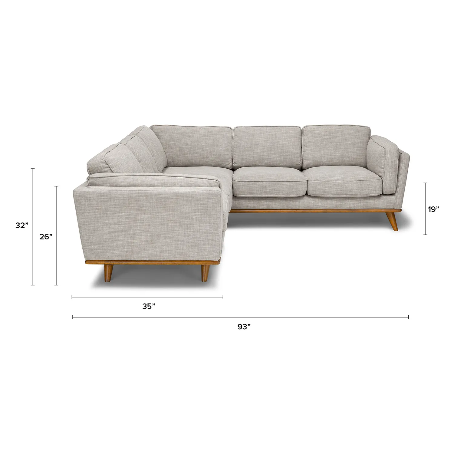 Timber 93_ Corner Sectional - Rain Cloud Gray - Image 15