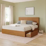 Leif King Storage Bed - Smoked Oak