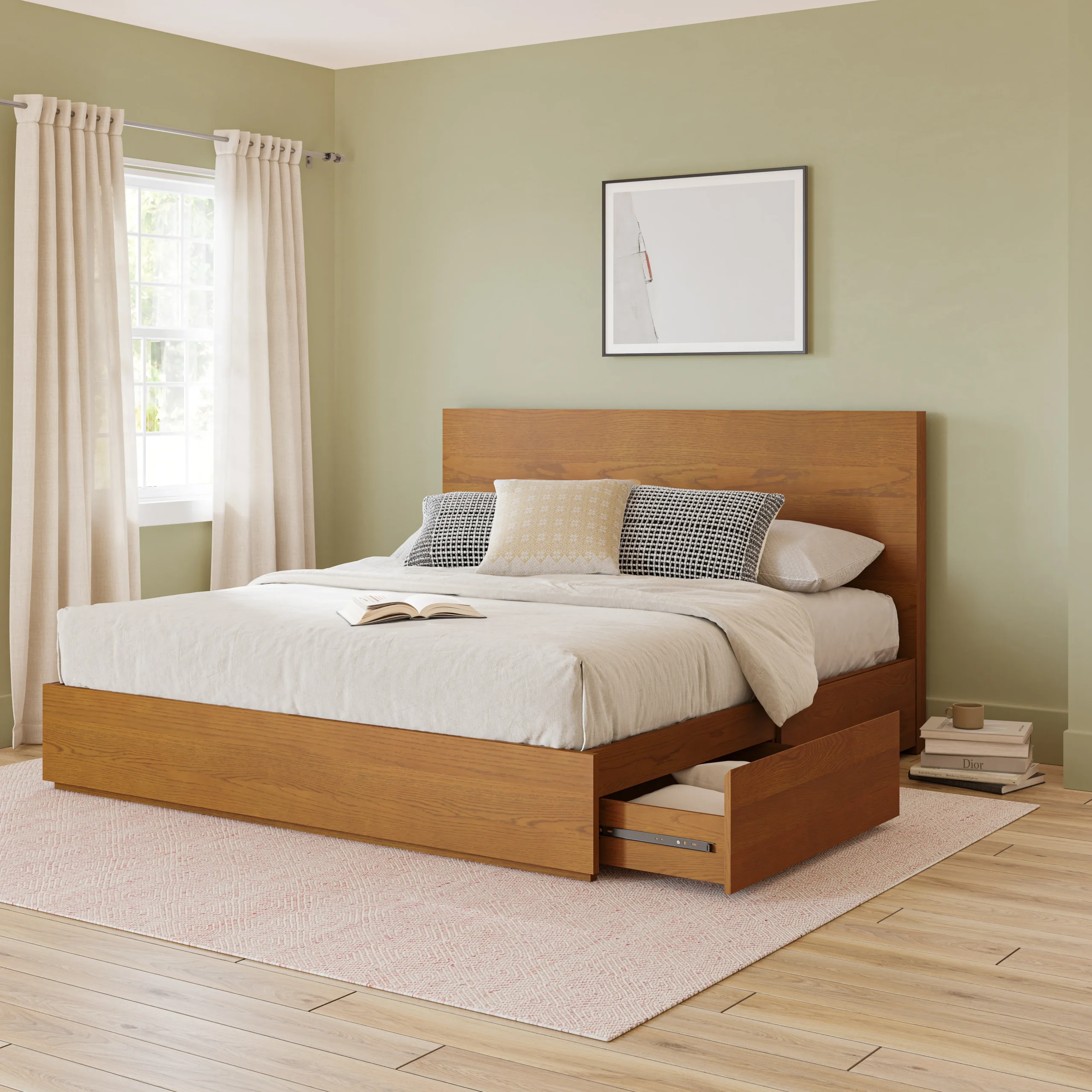 Leif King Storage Bed - Smoked Oak - Image 9