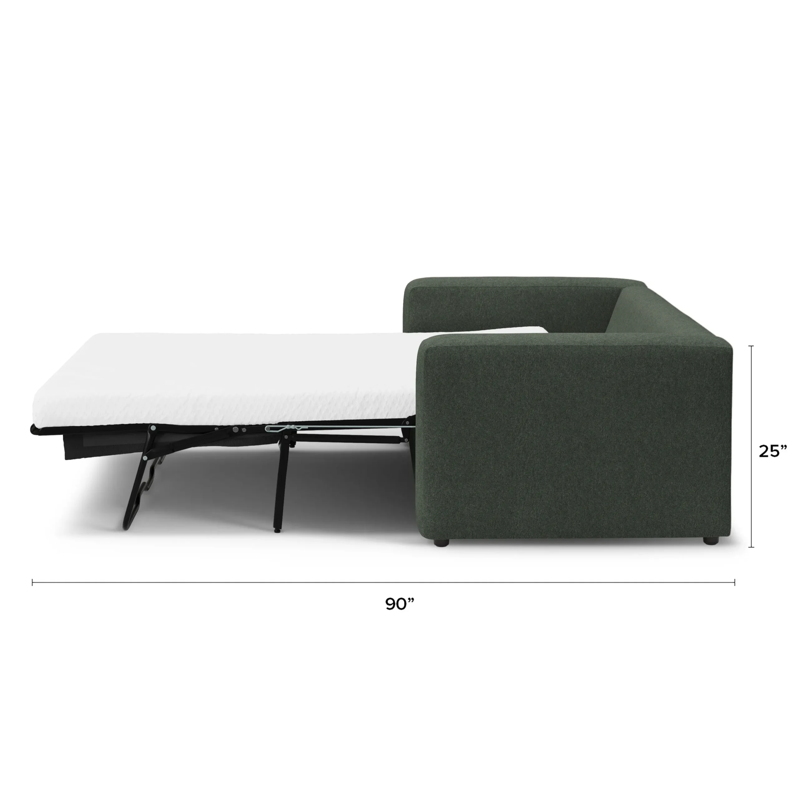 Riley 84_ Sofa Bed - Green Wool Bouclé - Image 16