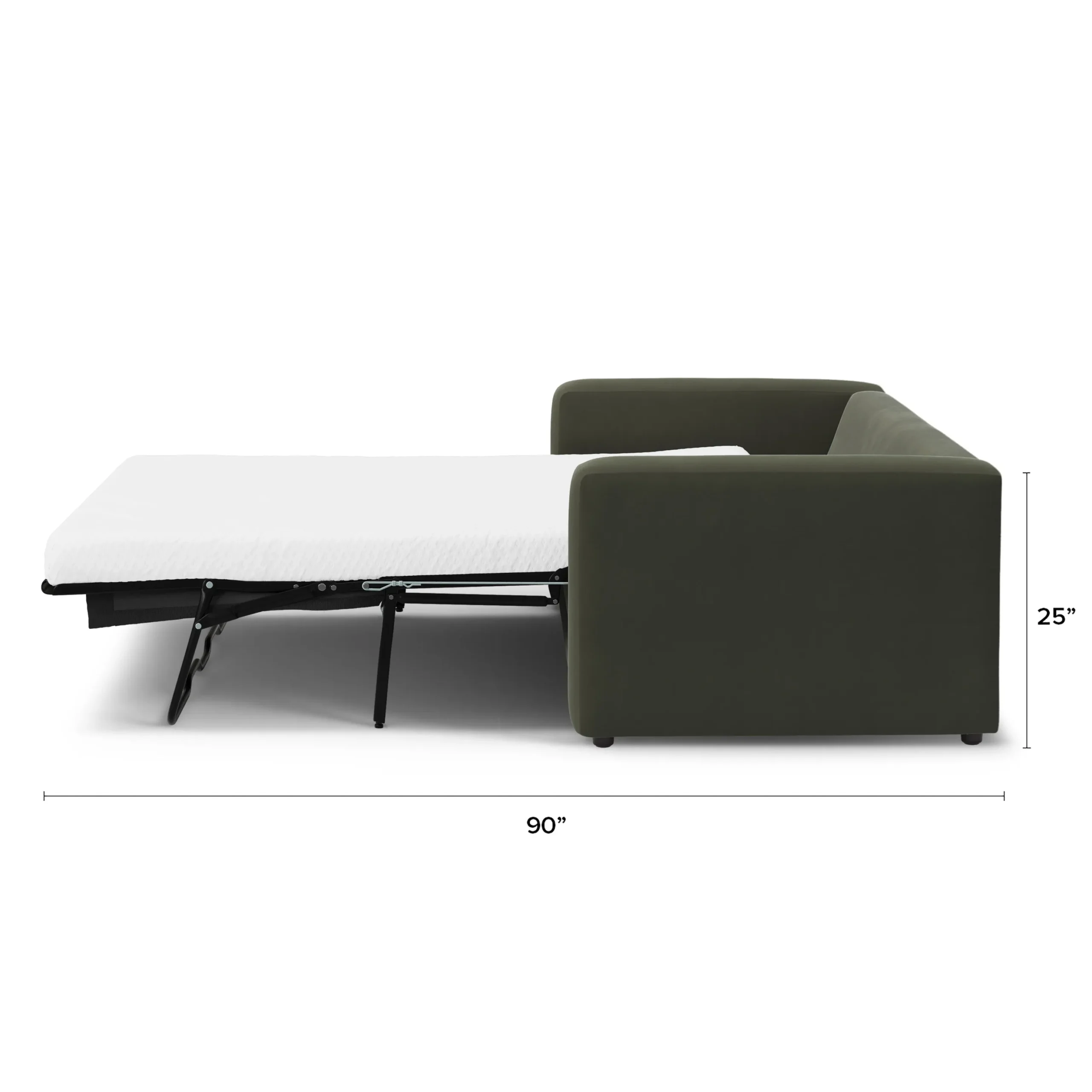 Riley 84_ Velvet Sofa Bed - Hale Fir Green - Image 12