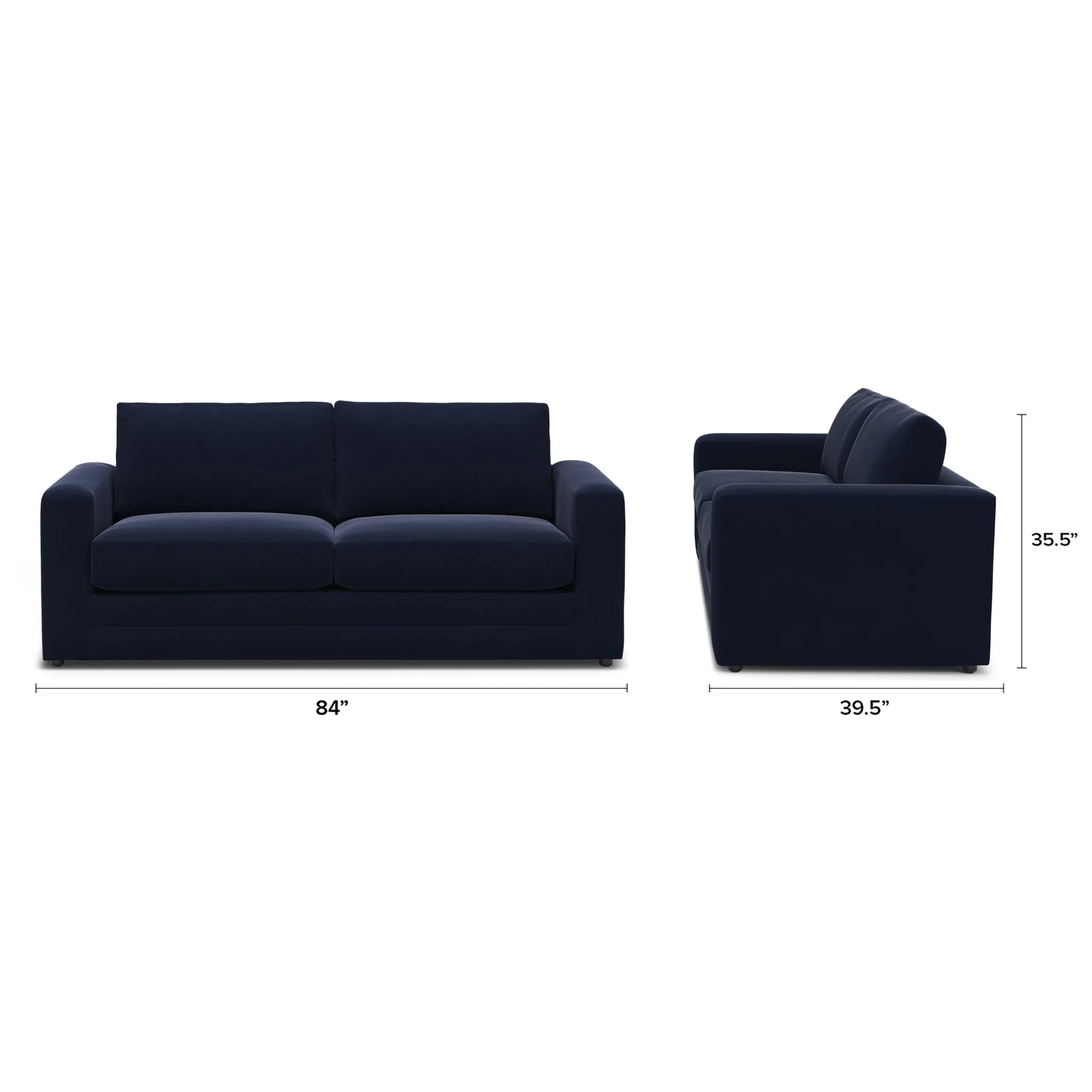 Riley 84_ Velvet Sofa Bed - Hale Ink - Image 12