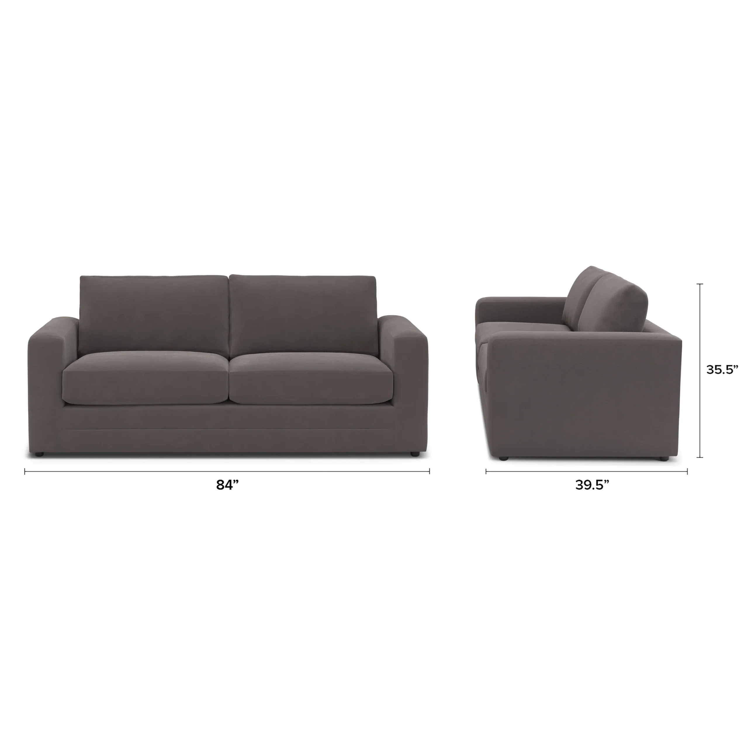 Riley 84_ Velvet Sofa Bed - Hale Warm Gray - Image 12