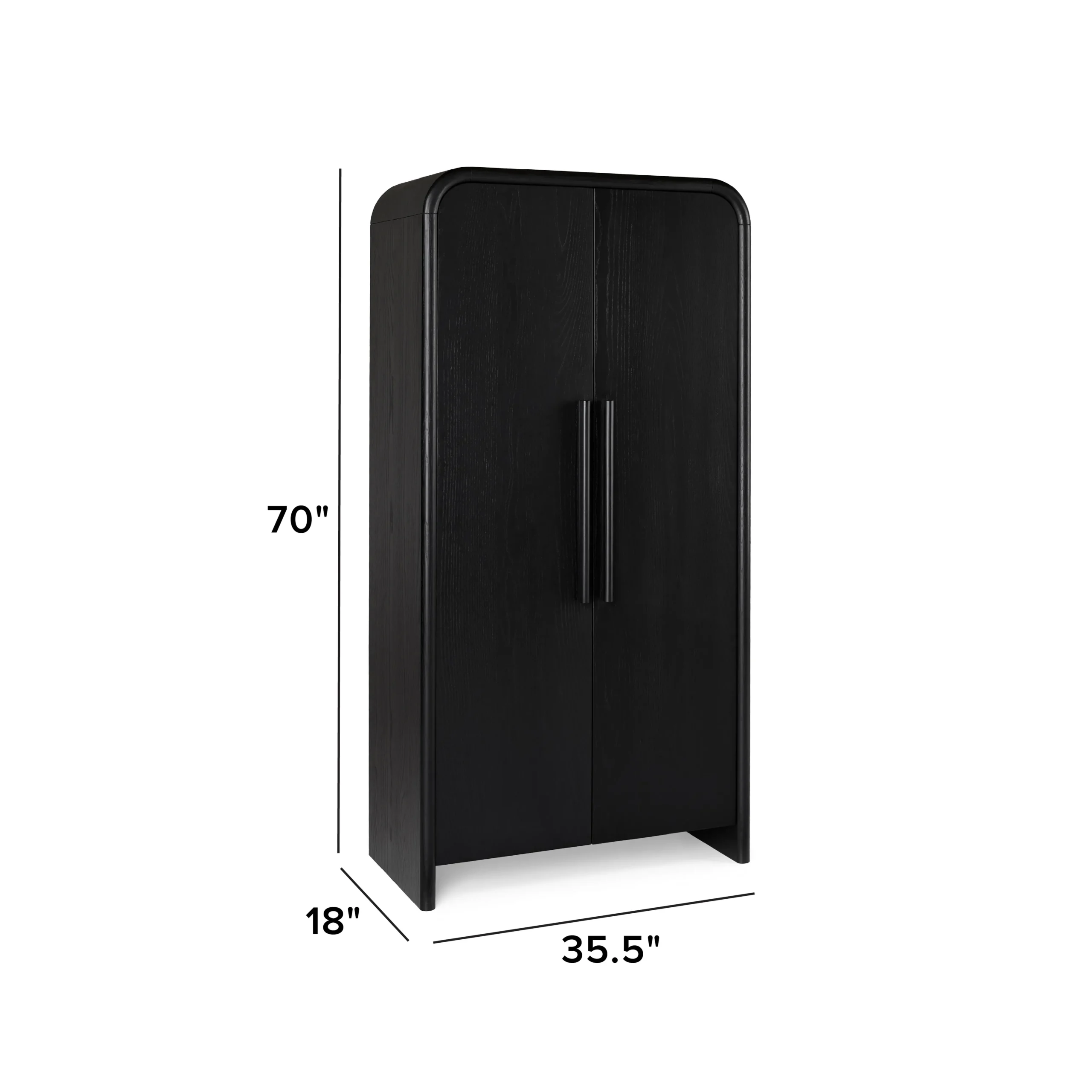 Faydra 35.5_ Enclosed Bookcase - Black - Image 16