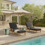 Laholm 78_ Outdoor Chaise Lounge - Dravite Black