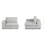 Beta 49_ Left Arm Chair Module - Welsh Gray