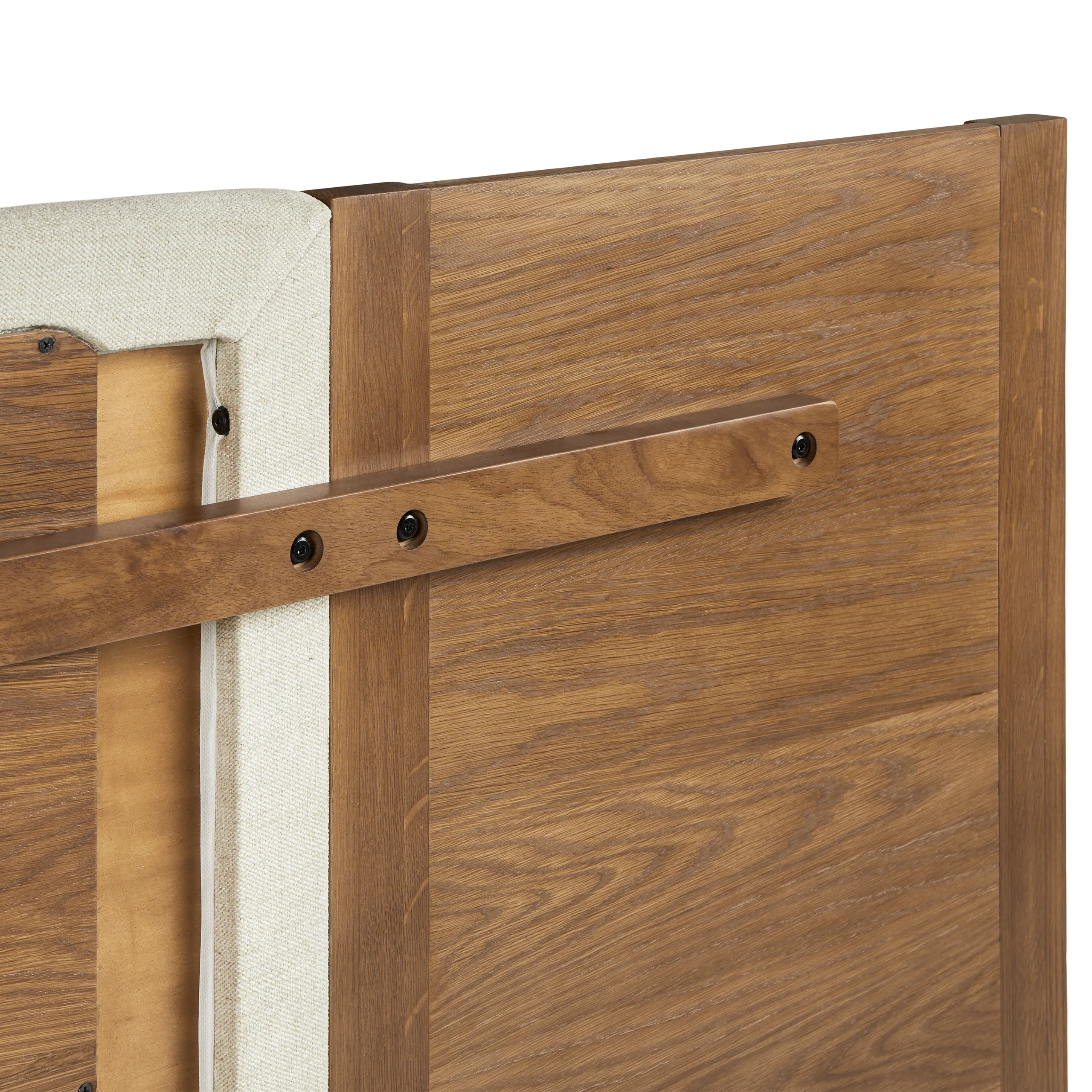 Cassie King Upholstered Bed with Nightstands - Smoked Oak and Taupe Chenille - Image 10