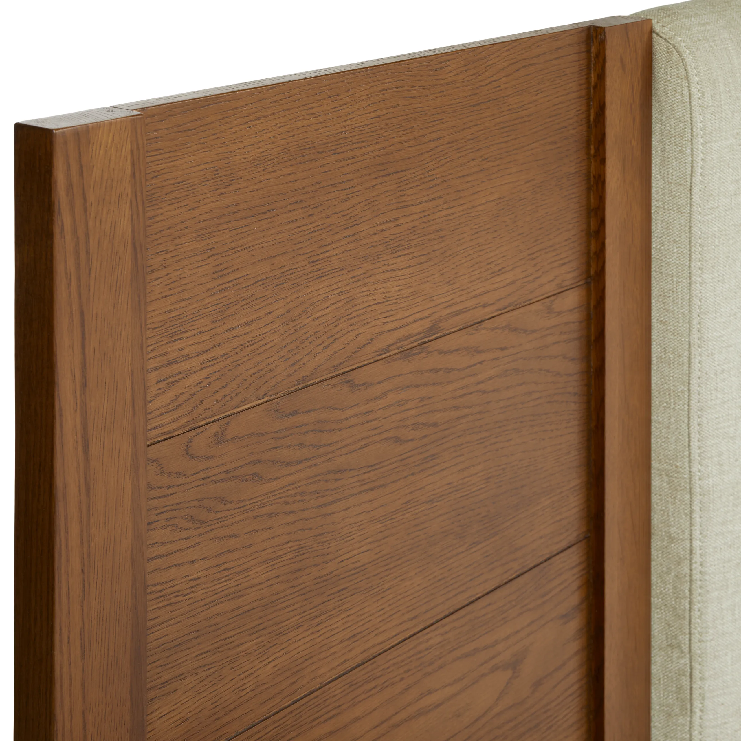 Cassie Queen Upholstered Bed with Nightstands - Smoked Oak and Taupe Chenille - Image 10