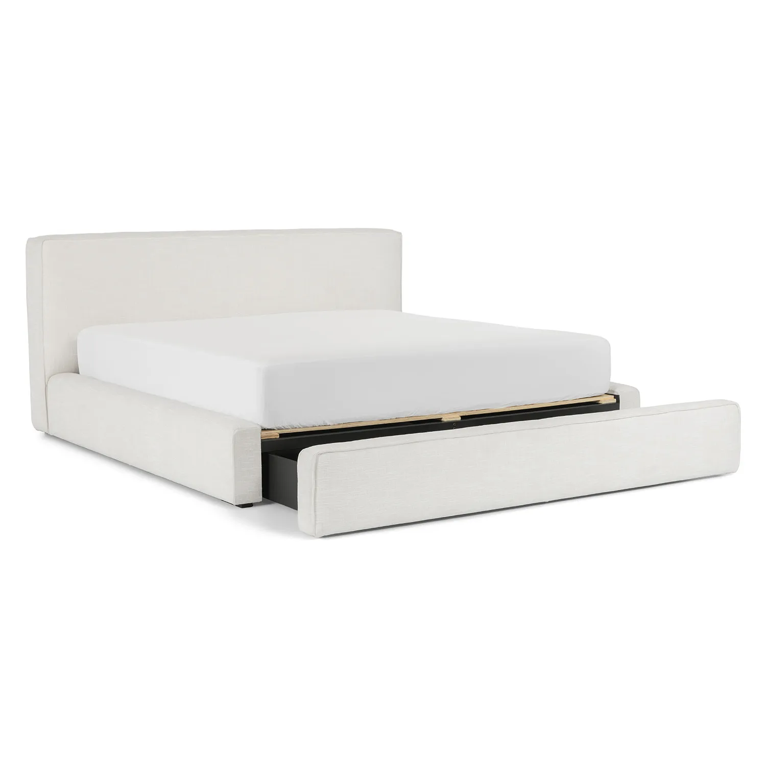 Cigar King Upholstered Storage Bed - Ankara Ivory - Image 9