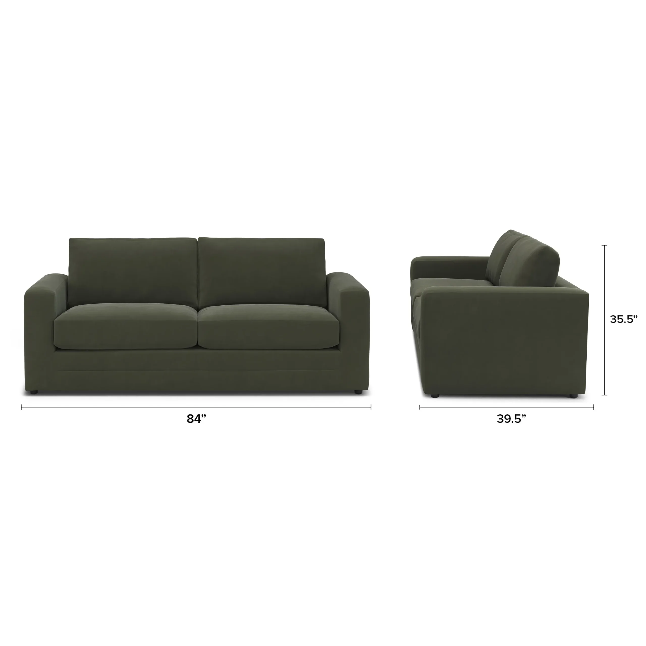 Riley 84_ Velvet Sofa Bed - Hale Fir Green - Image 11