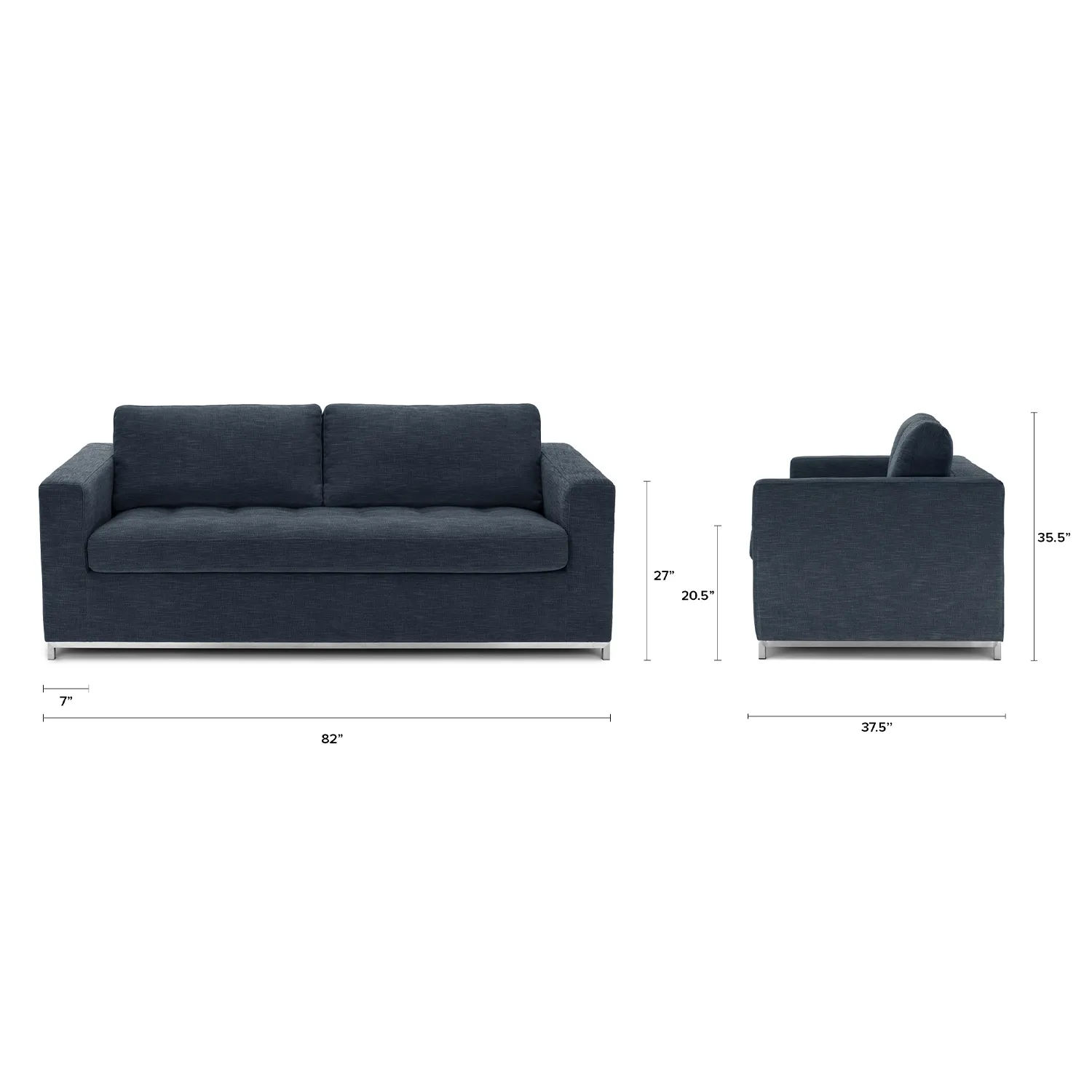 Soma 82_ Sofa Bed - Midnight Blue - Image 10