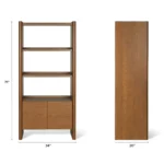 Torme 34_ Bookcase with Storage, Tall - Smoked Oak