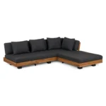 Lubek 82.5_ Outdoor Low Right Sectional Set - Slate Gray