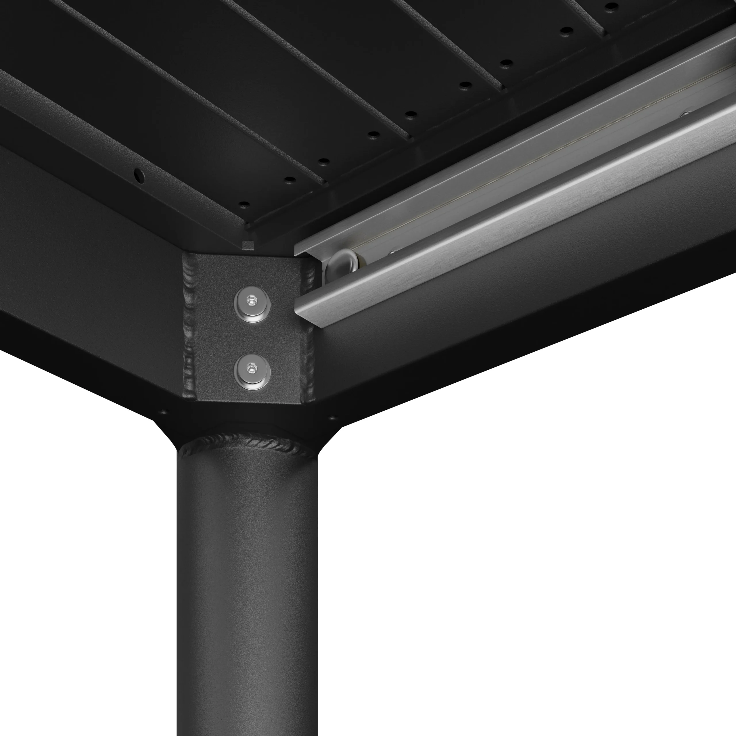 Fisk 75.5_ - 96_ Outdoor Extendable Dining Table - Black - Image 5