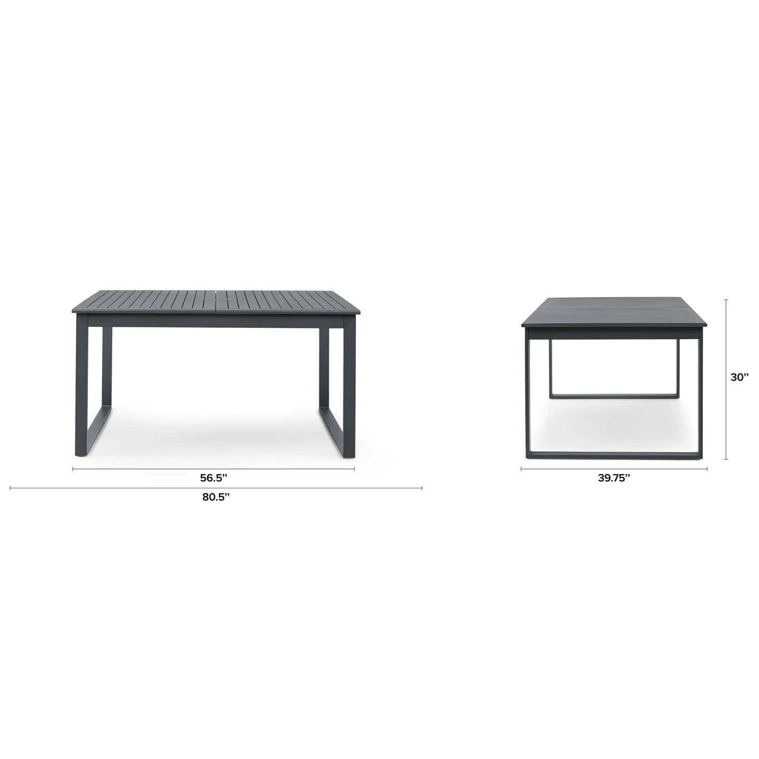 Ofer 56.5_ - 80.5_ Outdoor Extendable Dining Table - Dark Gray - Image 2