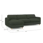 Vati 114_ Left Storage Sleeper Sectional - Natural Oak and Green Wool Bouclé