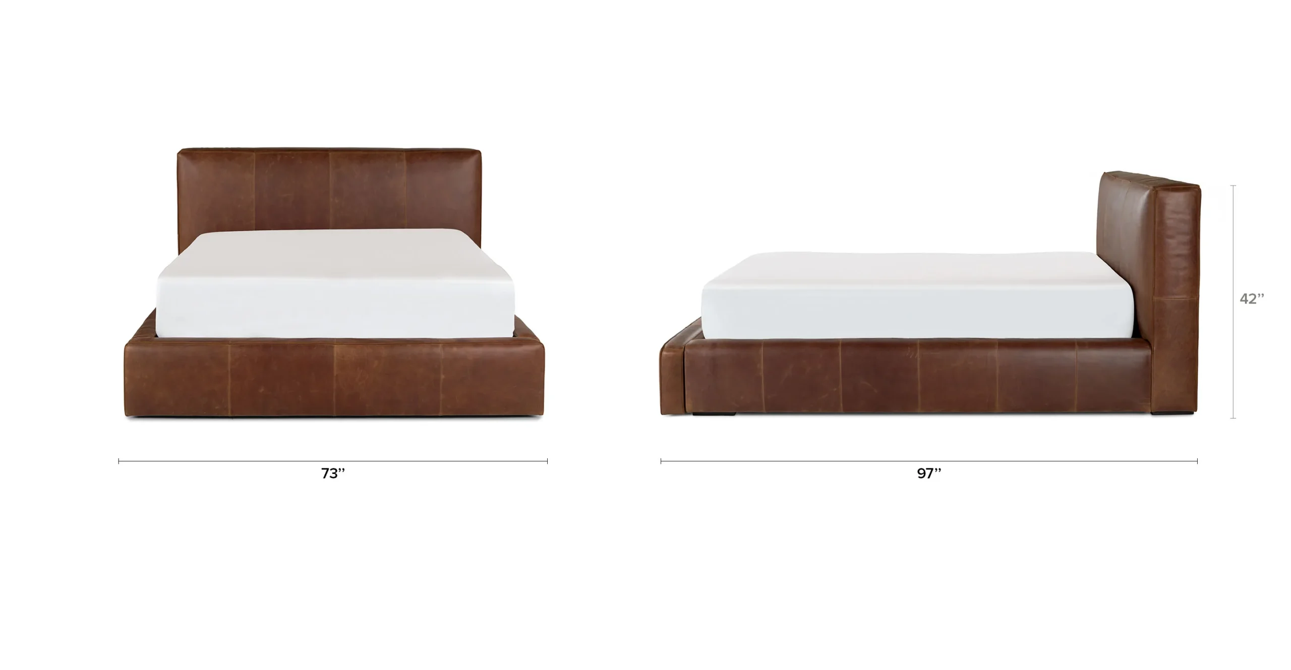Cigar Queen Leather Storage Bed - Rawhide Brown - Image 18