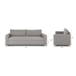 Nordby 87_ Sofa Bed - Pep Gray