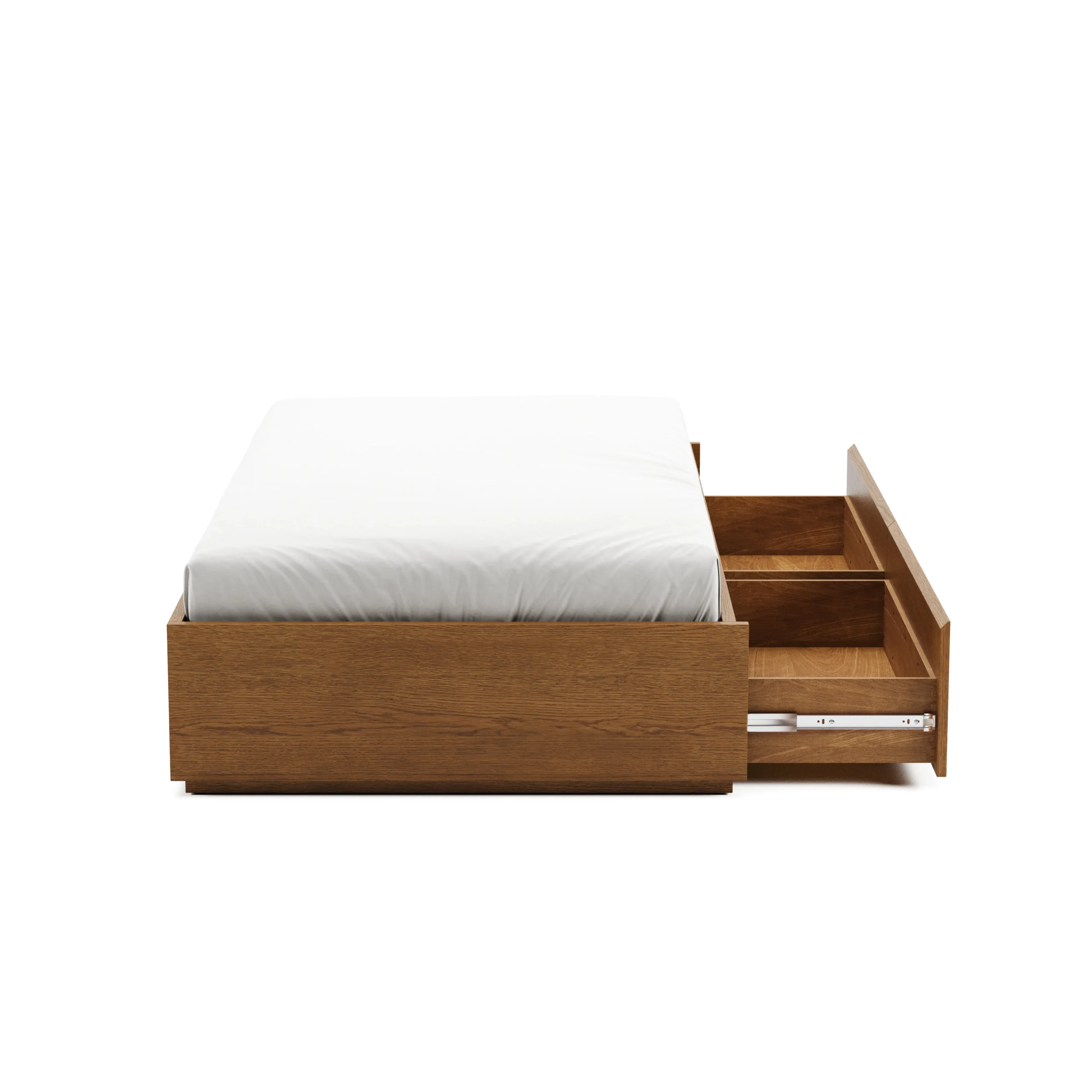 Leif Twin Platform Storage Bed - Smoked Oak - Image 3