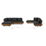 Lubek 82.5_ Outdoor Low Left Sectional Set - Slate Gray