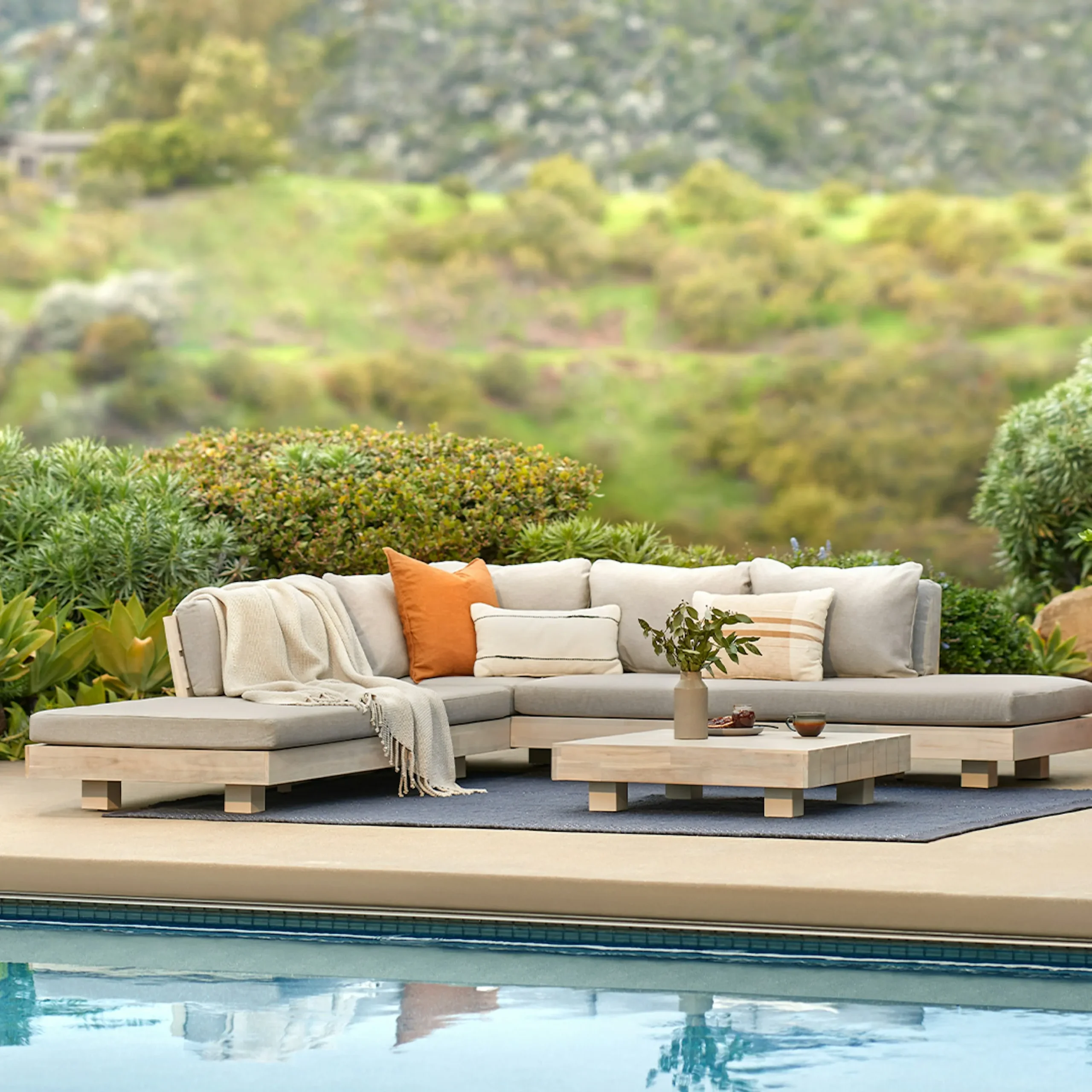 Lubek 100.5_ Outdoor Low Corner Sectional - Beach Sand - Image 7