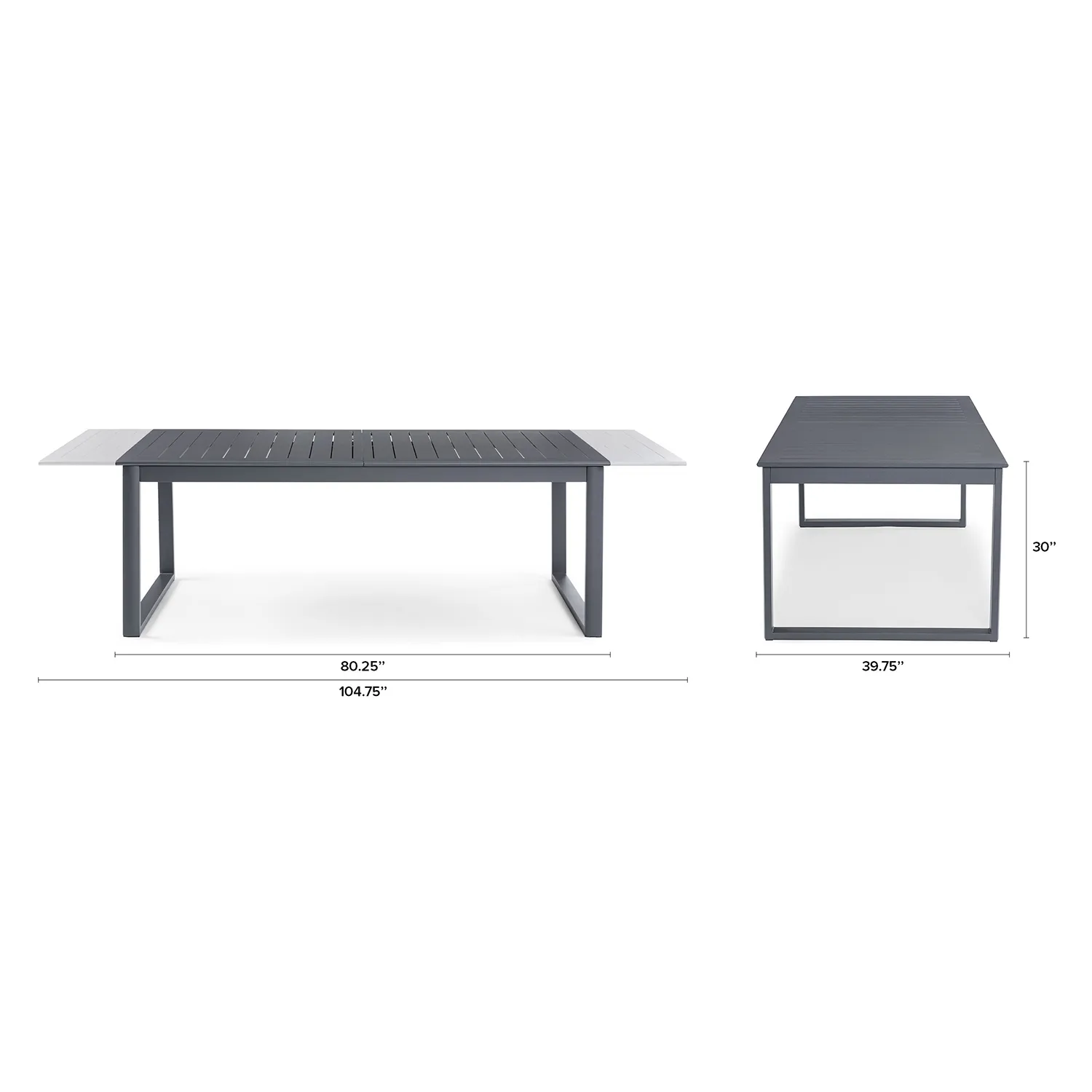 Ofer 80.25_ - 104.75_ Outdoor Extendable Dining Table - Dark Gray - Image 2