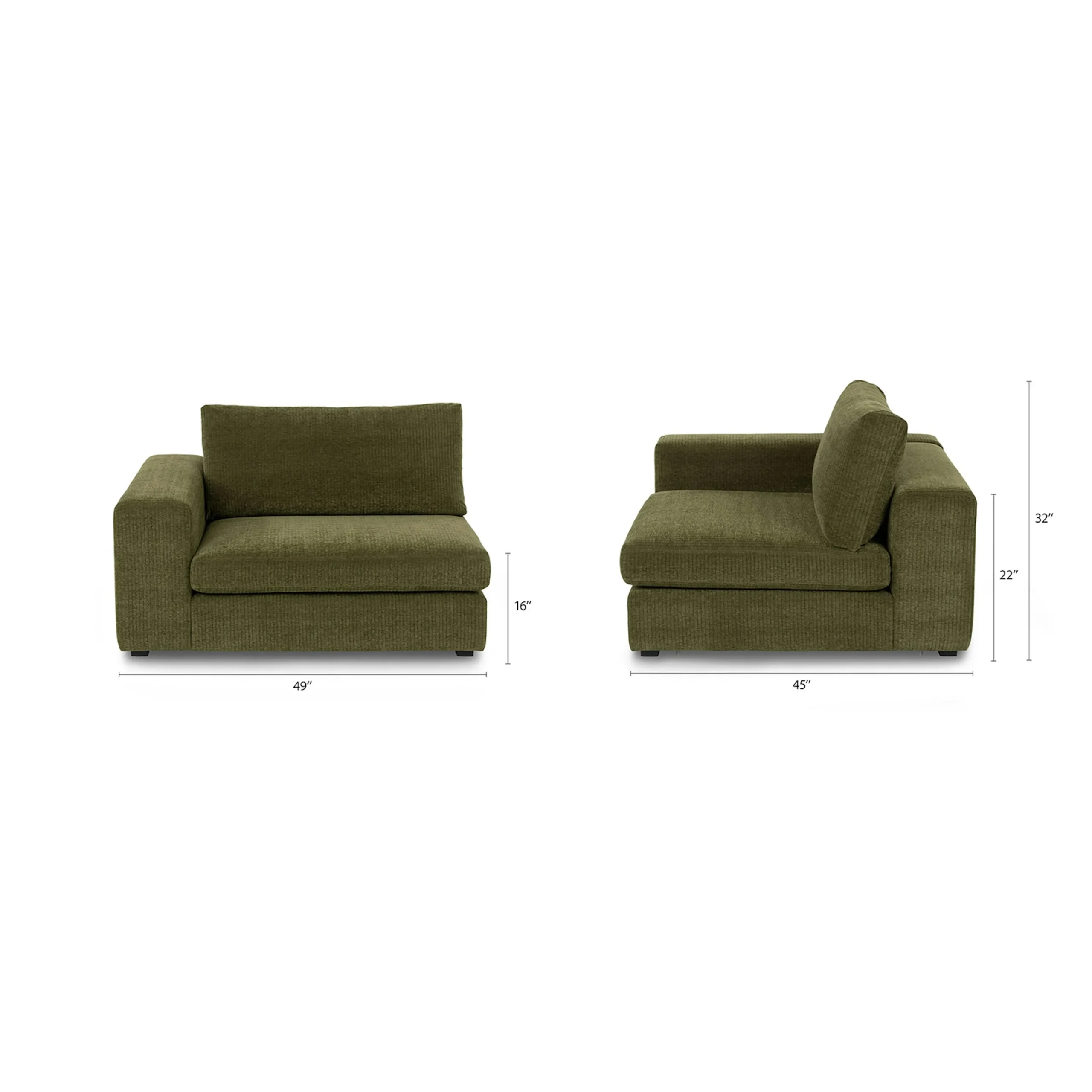Beta 49_ Left Arm Chair Module - Cypress Green - Image 2