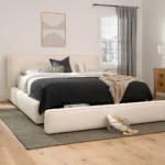 Cigar King Upholstered Storage Bed - Ankara Ivory