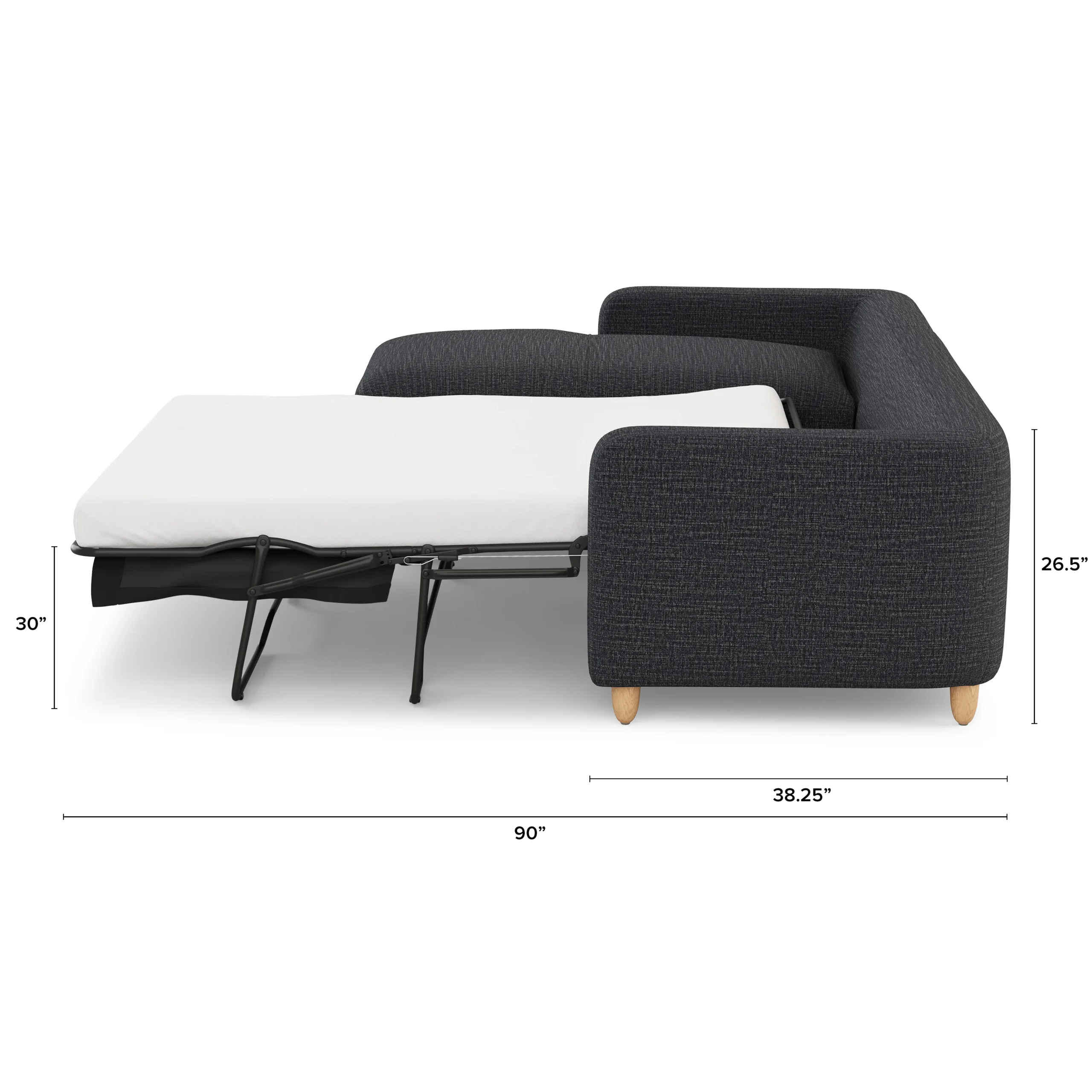 Vati 114_ Left Storage Sleeper Sectional - Natural Oak and Napa Charcoal - Image 4