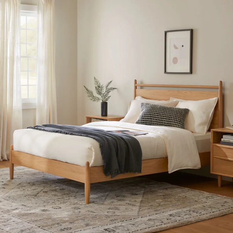 Lenia Full Panel Bed - White Oak