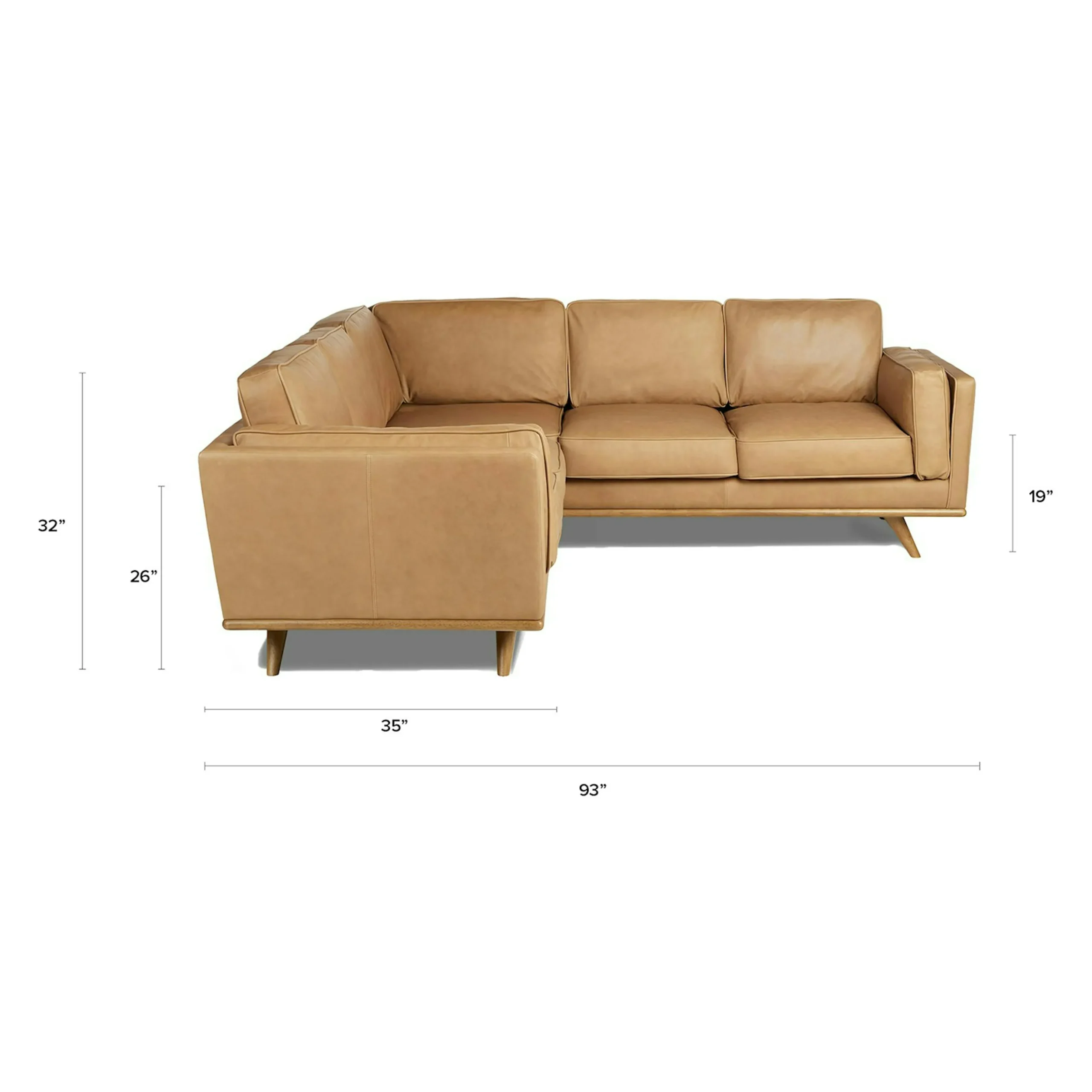 Timber 93_ Leather Corner Sectional - Charme Tan - Image 18