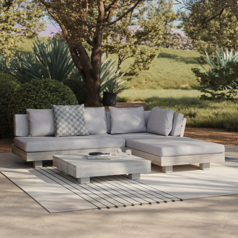 Lubek 82.5_ Outdoor Low Right Sectional Set - Beach Sand