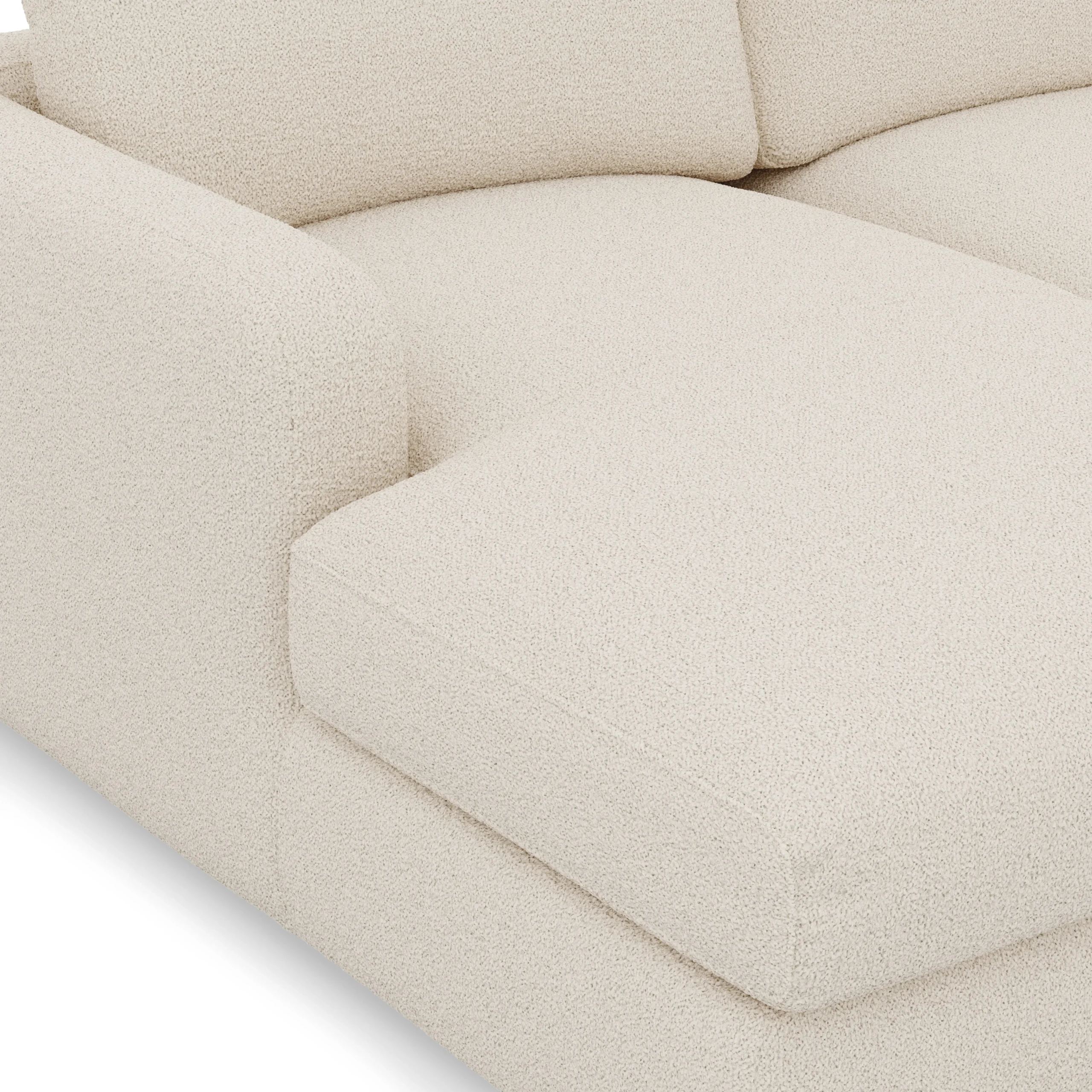 Vati 114_ Left Storage Sleeper Sectional - Natural Oak and Ivory Wool Bouclé - Image 3