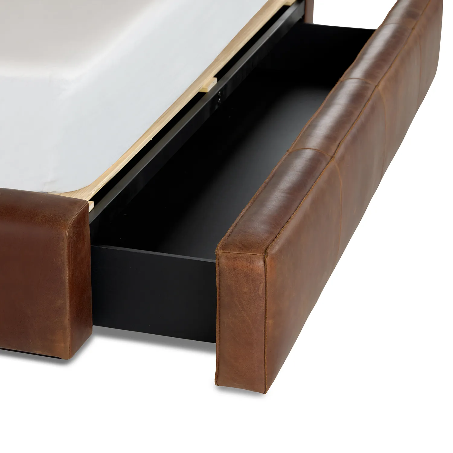 Cigar King Leather Storage Bed - Rawhide Brown - Image 8