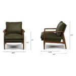 Bavel 26_ Leather Lounge Set - Walnut and Charme Green