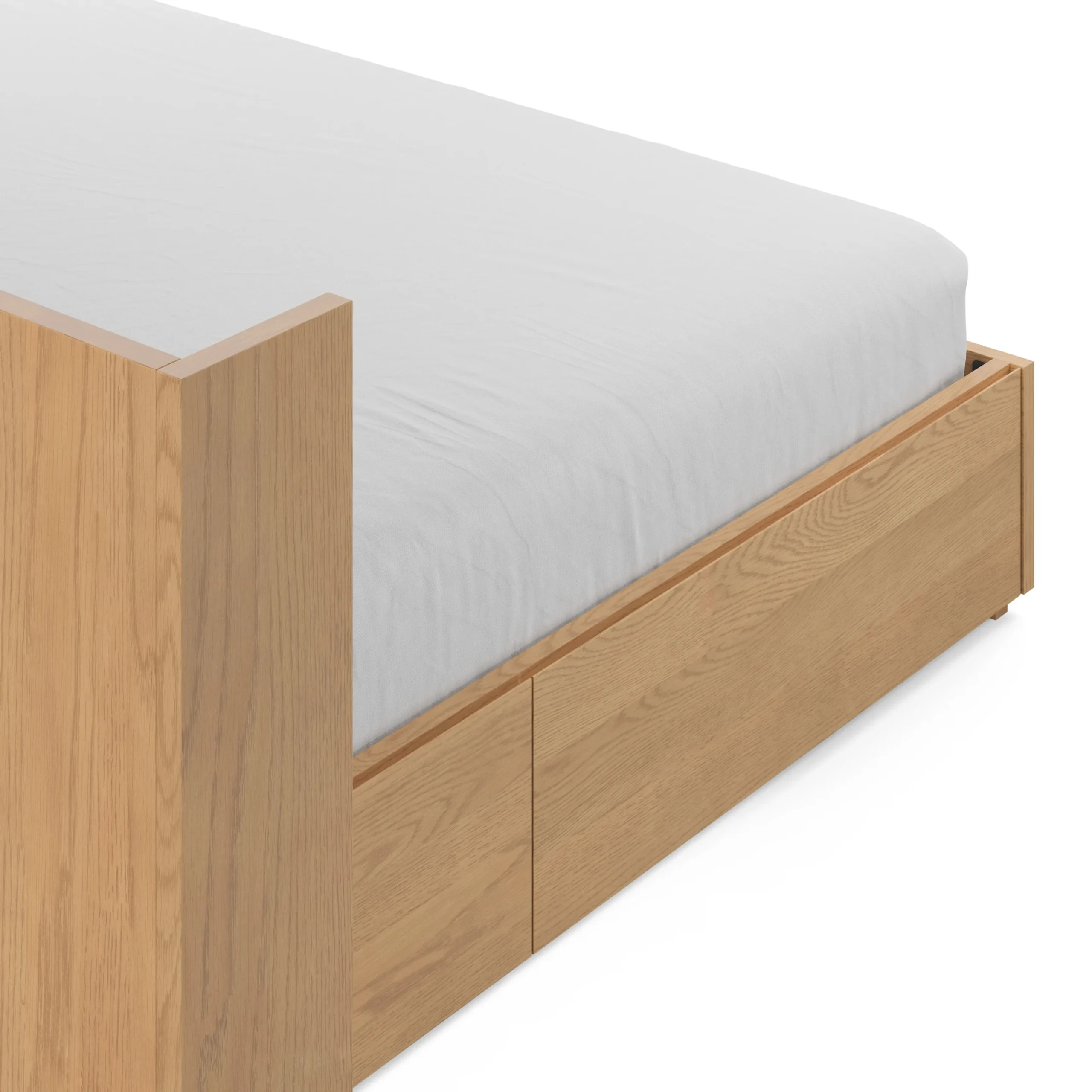 Leif King Storage Bed with Nightstands Set - White Oak - Image 9