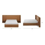 Leif Queen Storage Bed with Nightstands Set - Smoked Oak