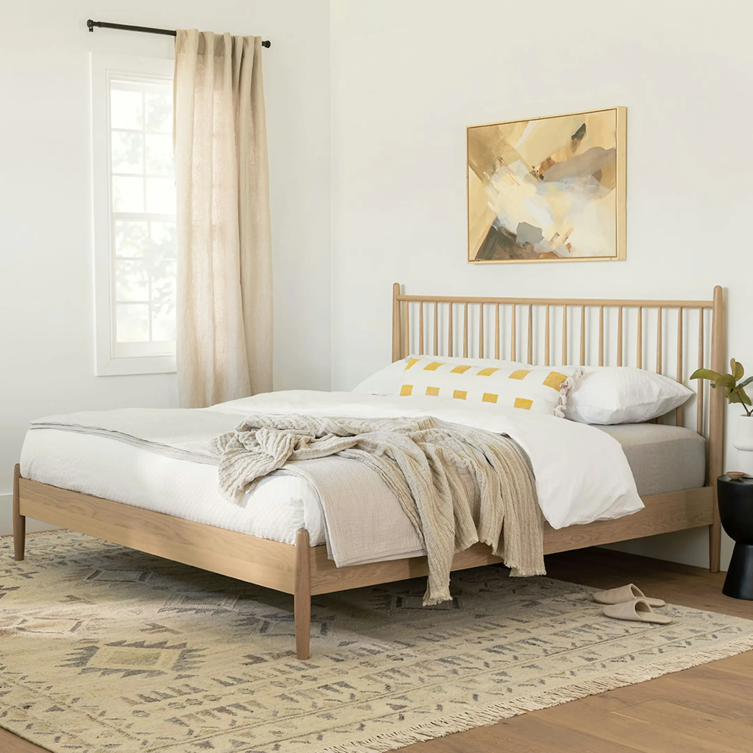 Lenia King Bed - White Oak - Image 9