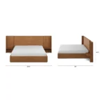 Leif King Storage Bed with Nightstands Set - Smoked Oak