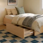 Leif Twin Platform Storage Bed - White Oak