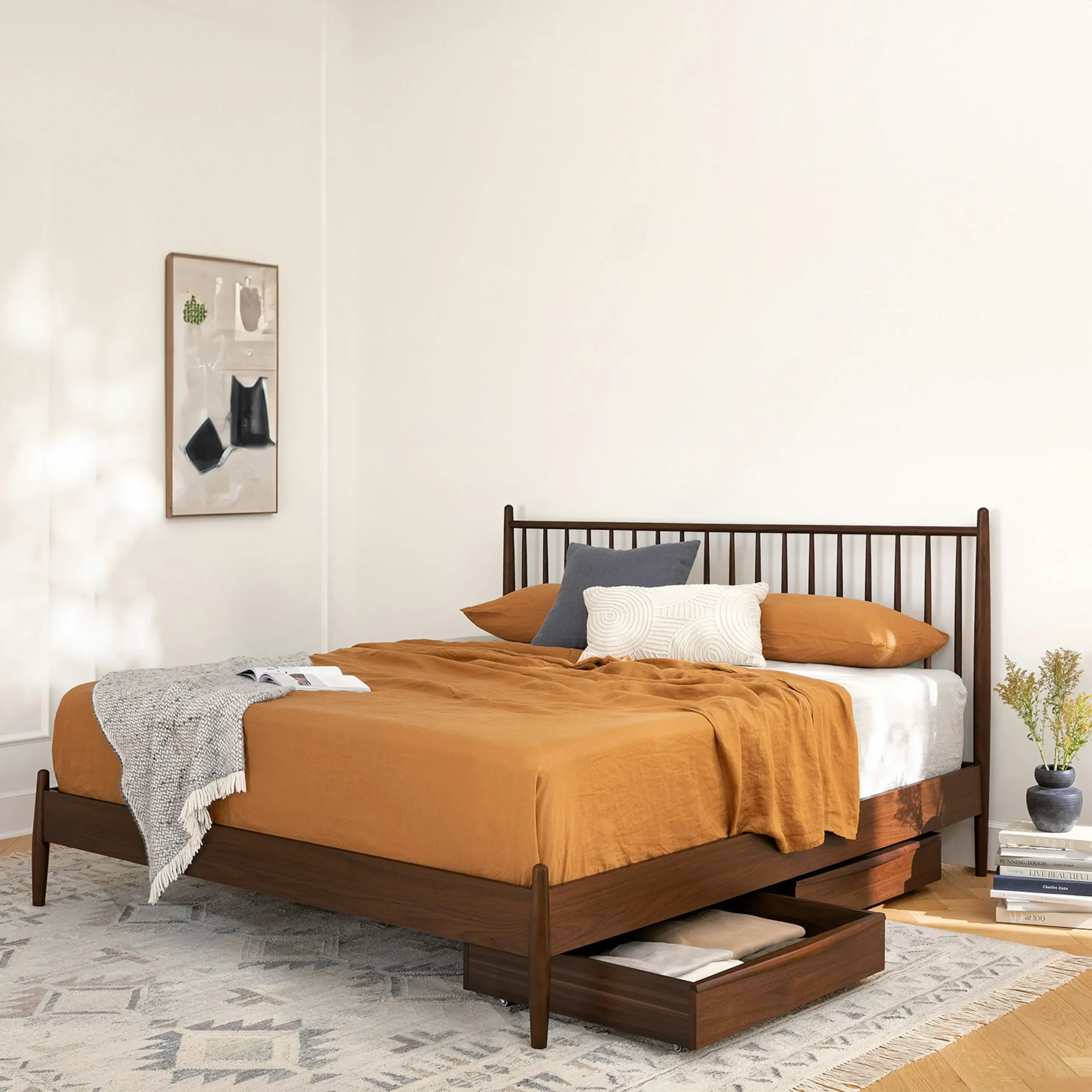 Lenia King Bed - Walnut - Image 2
