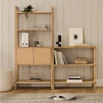 Krossa 31.5_ Shelving Unit with Storage - White Oak