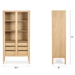 Mysen 35.5_ Glass Cabinet - Natural Oak