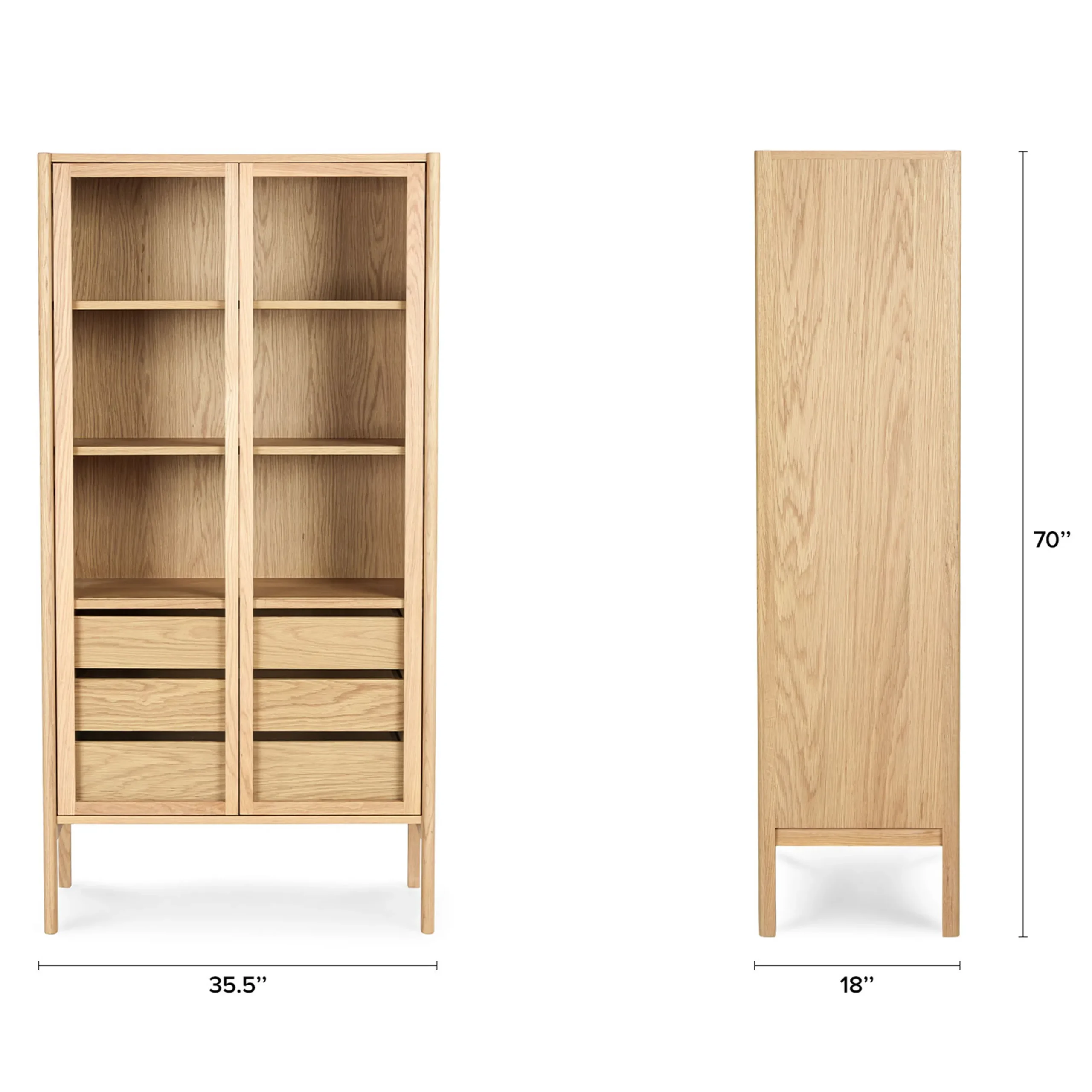 Mysen 35.5_ Glass Cabinet - Natural Oak - Image 20