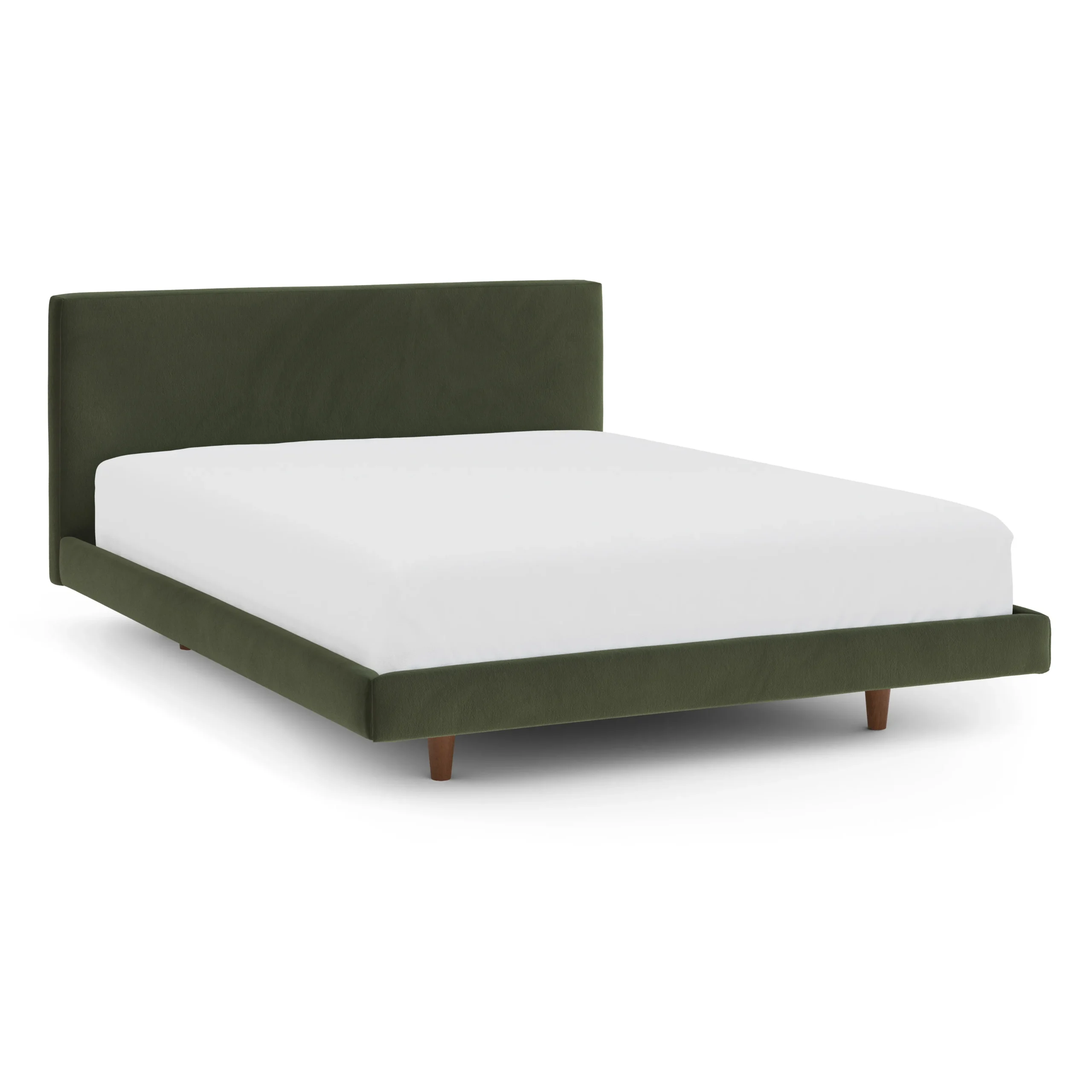 Tessu Queen Low Profile Velvet Bed - Hale Fir Green - Image 10