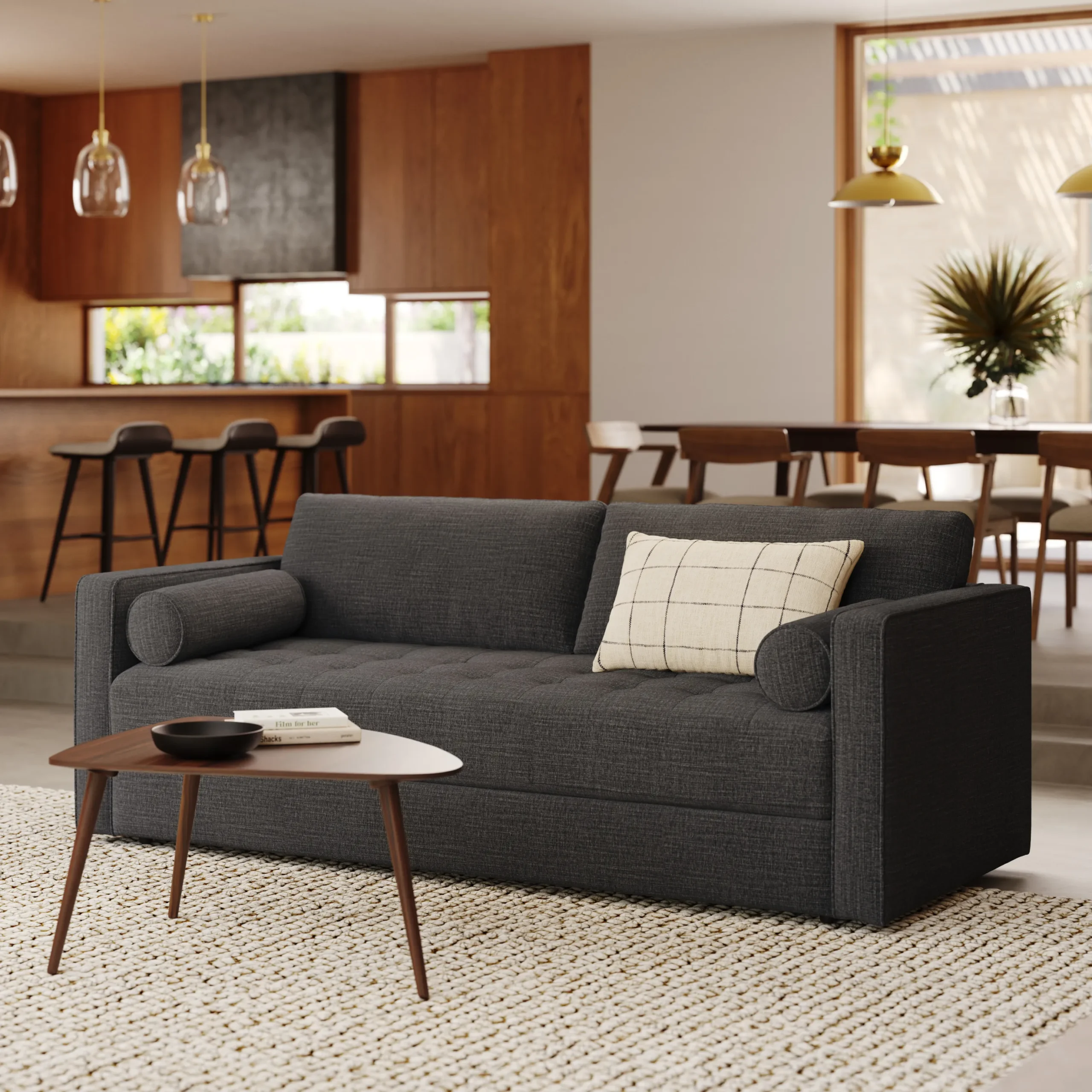 Sven 88_ Tufted Sofa Bed - Napa Charcoal